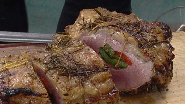 Tren de bife mechado con vegetales a la estaca | Recetas