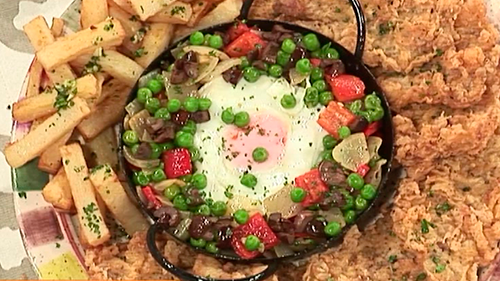 Escalopes con colchón de arvejas | Recetas