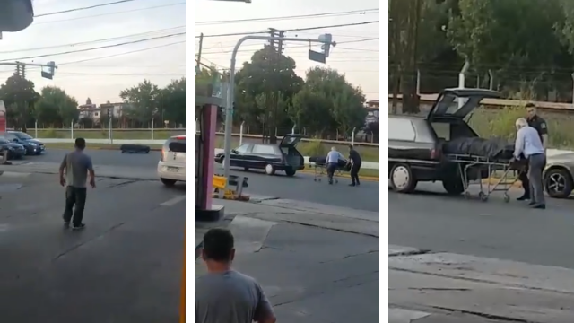 “Se te cayó el muerto”: el video del coche fúnebre al que se le cayó un ataúd | Virales