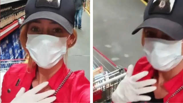 Nicole Neumann fue al super con barbijo y guantes, y se indignó por quienes no los usan | Virales
