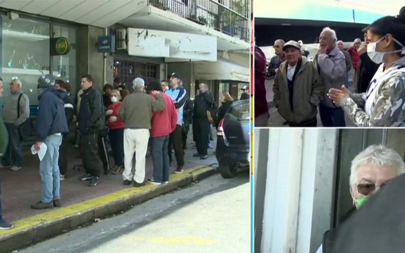 Extensas filas por cobro de jubilaciones y pensiones | En Argentina