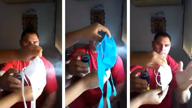 Un bombero demuestra por qué no hay que usar barbijos caseros | Virales