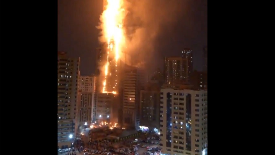 El incendio de la imponente torre de Emiratos Árabes Unidos | Sociedad