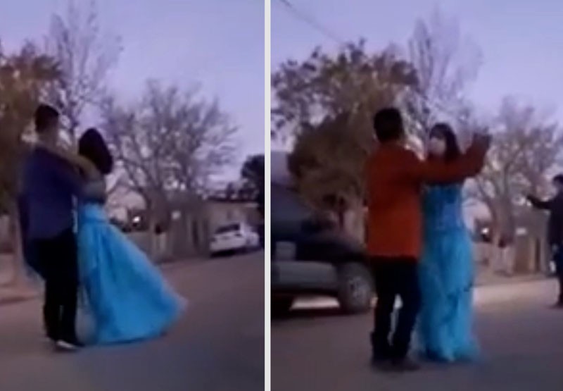 ¡Festejó sus 15 bailando el vals en la calle y emocionó a todos! | Virales