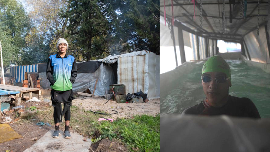 Armar un pileta con chapa y plástico para que su hijo pueda competir en las olimpiadas de natación para sordos | Sociedad