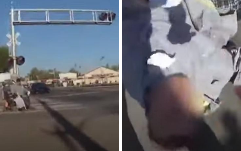 ¡Increíble!  Un hombre fue salvado a segundos de casi ser arrollado por un tren | Virales