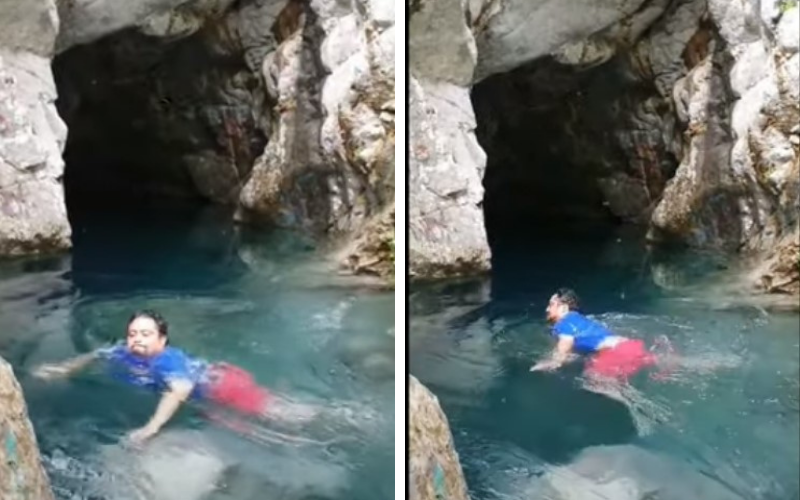 Un hombre cayó debajo de una cascada grabando un tik tok | Virales