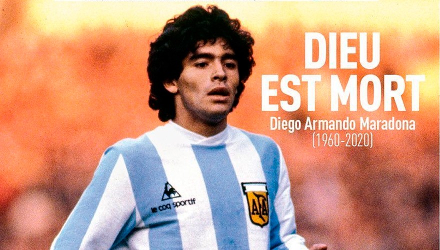 "Dios ha muerto". La impactante tapa de una revista francesa para despedir a Maradona | Deportes
