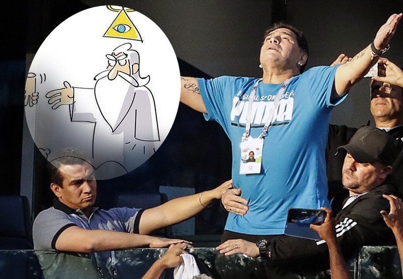 El dibujo de Maradona encontrándose con Dios que se hizo viral | Deportes