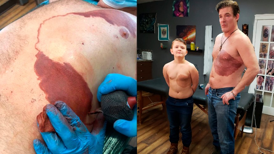 Se tatuó la mancha de nacimiento de su hijo para darle confianza | Virales