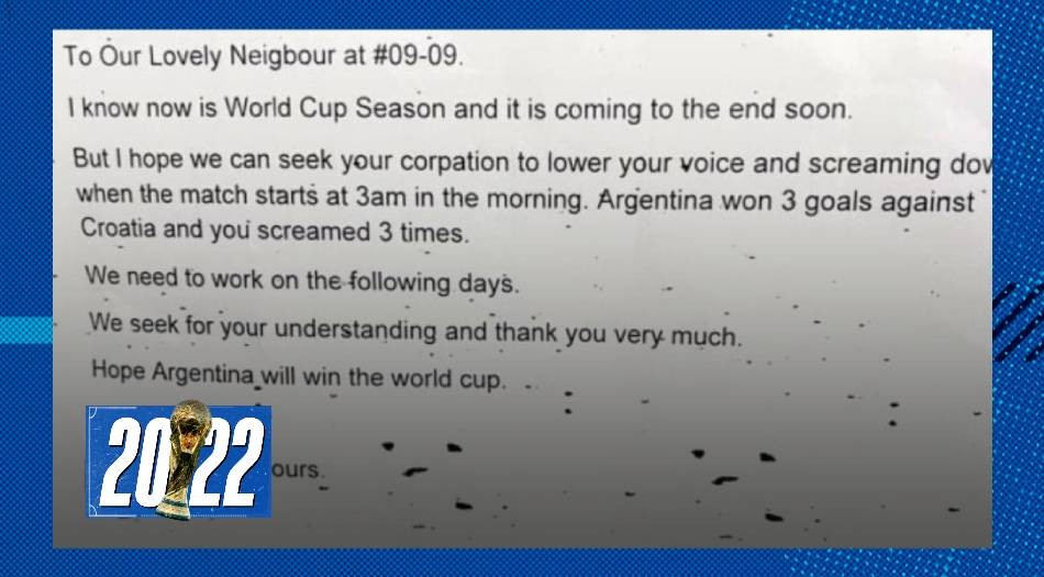 "Gritá más despacio los goles": el pedido a un argentino que vive en Singapur | Novedades