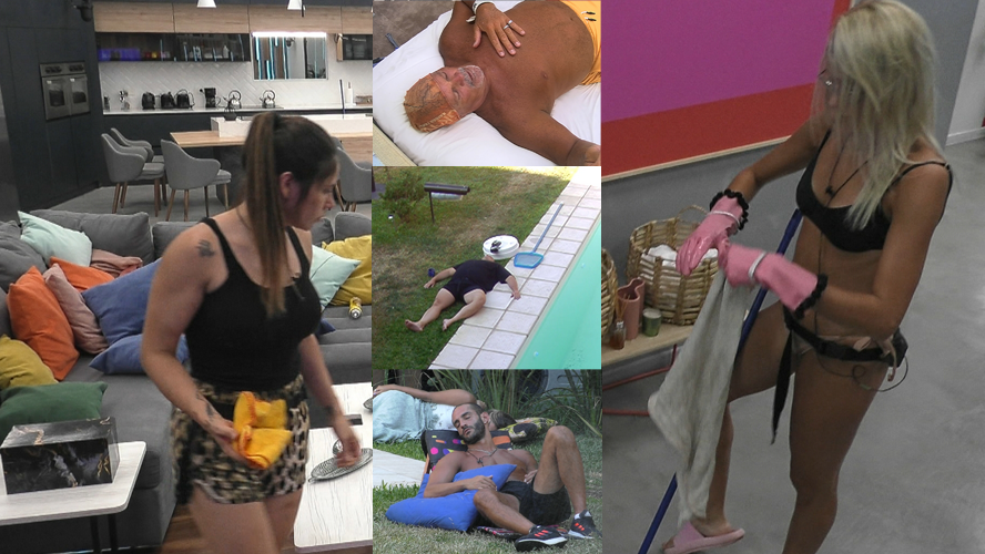 Mientras todos dormían la siesta: ¡Romina y Camila hicieron una limpieza profunda de la casa! | Mejores momentos