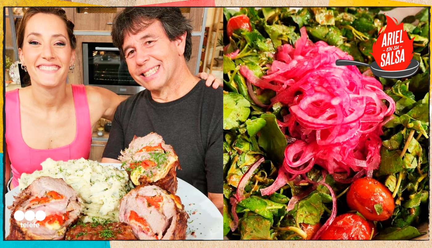 Receta bondiola arrollada puré papas aceitunas ensalada berro tomates cherry | Recetas