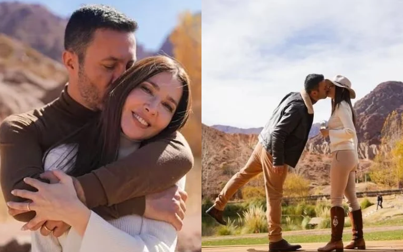 La cordillera de la unión: Cristina Pérez y Luis Petri se comprometieron con una íntima celebración | Espectáculos