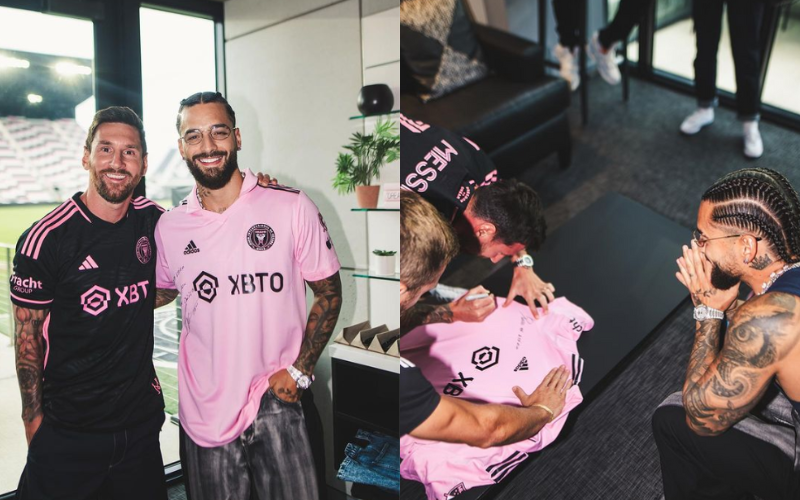 La 10 rosa autografiada se la llevó Maluma: el emocionante encuentro de Leo Messi y el artista colombiano | Novedades