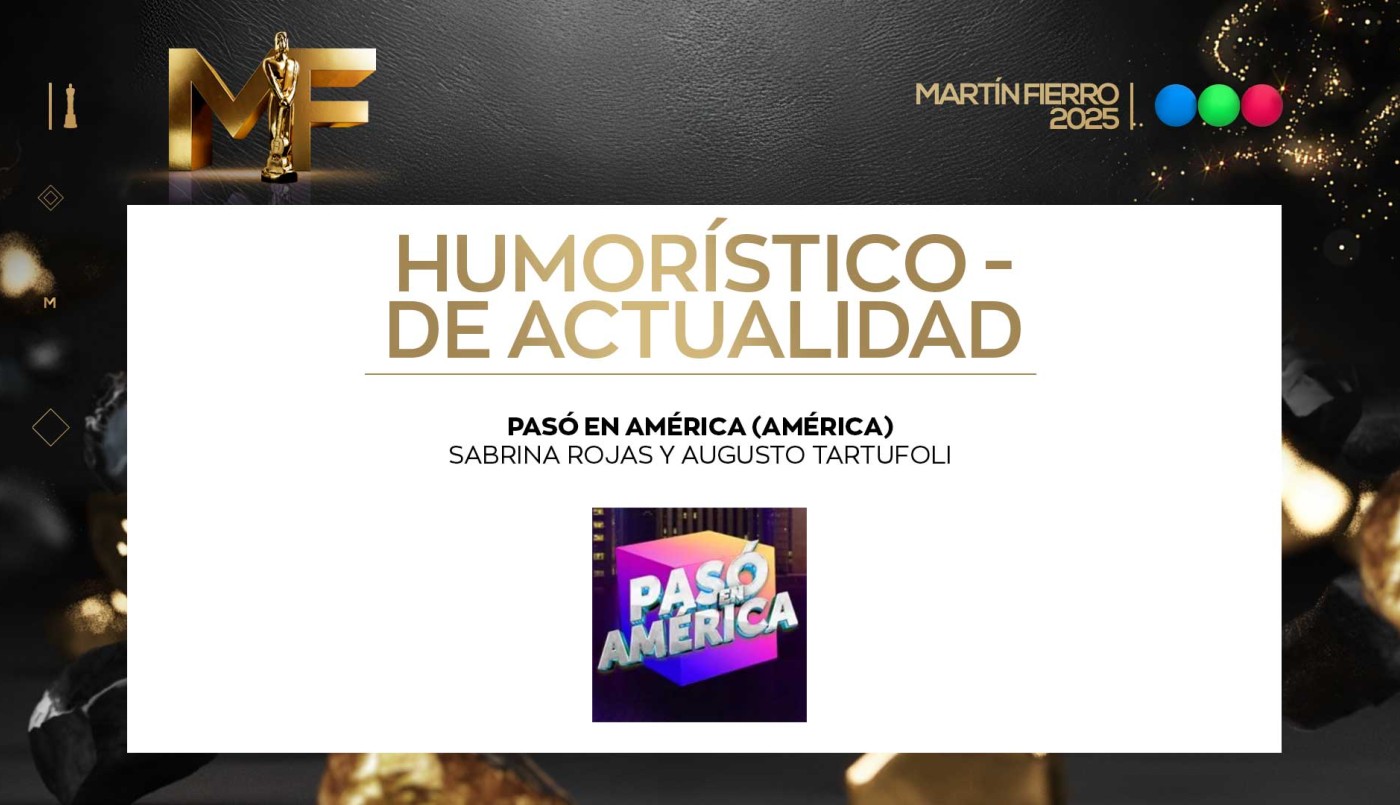 Mejor programa humorístico/de actualidad: Pasó en América | Ganadores