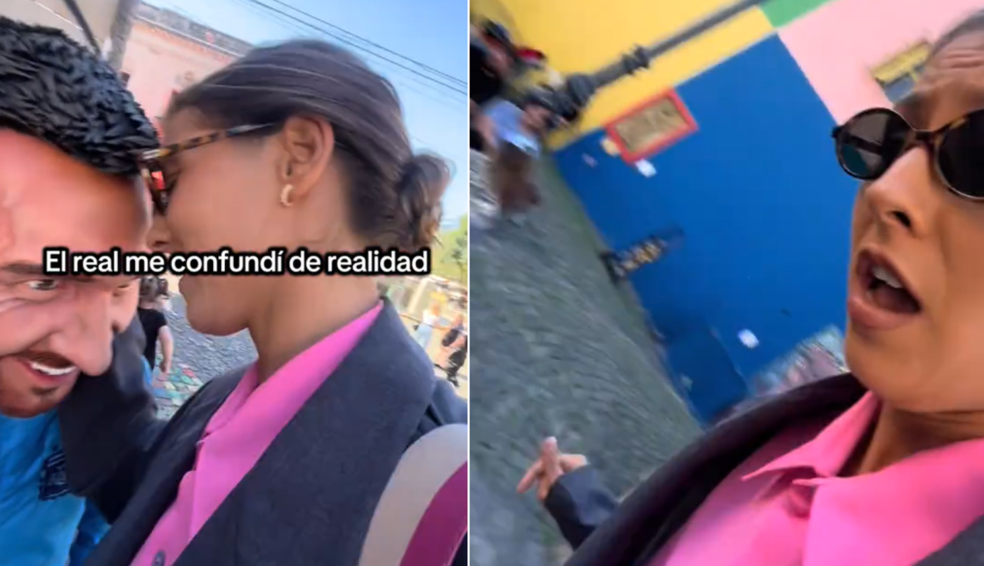 Se acercó a darle un beso a "la estatua" de Messi en Caminito y se llevó el susto de su vida: "No sé si ir a terapia" | Actualidad
