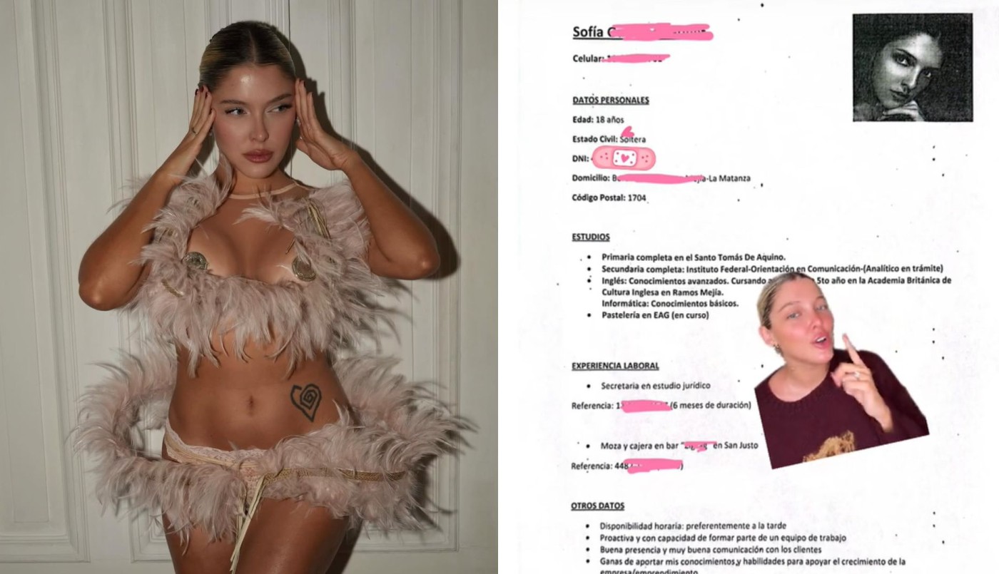 "No tenía talento, pero soy linda": Sofía Gonet reaccionó a su primer CV y recordó sus días como moza en Zona Oeste | Espectáculos
