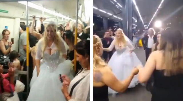 Se casaron y festejaron a pura cumbia en el tren Sarmiento | Virales