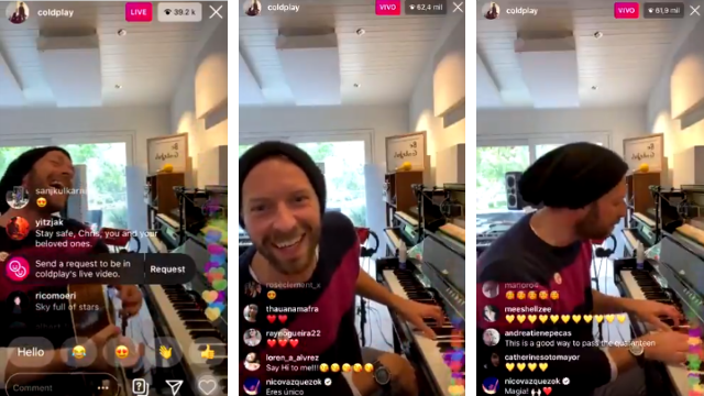 Chris Martin dio un show en Instagram Live para alegrar la cuarentena | Virales