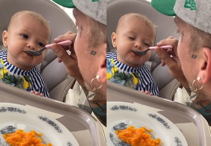 El tierno video del Polaco haciéndole el avioncito a su hija Abril | Espectáculos