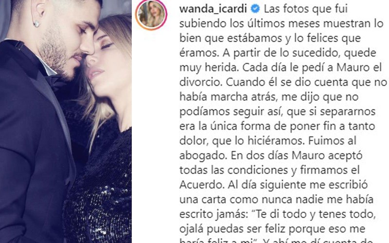 Wanda Nara confirmó la reconciliación con Mauro Icardi: "Libremente nos volvimos a elegir" | Espectáculos