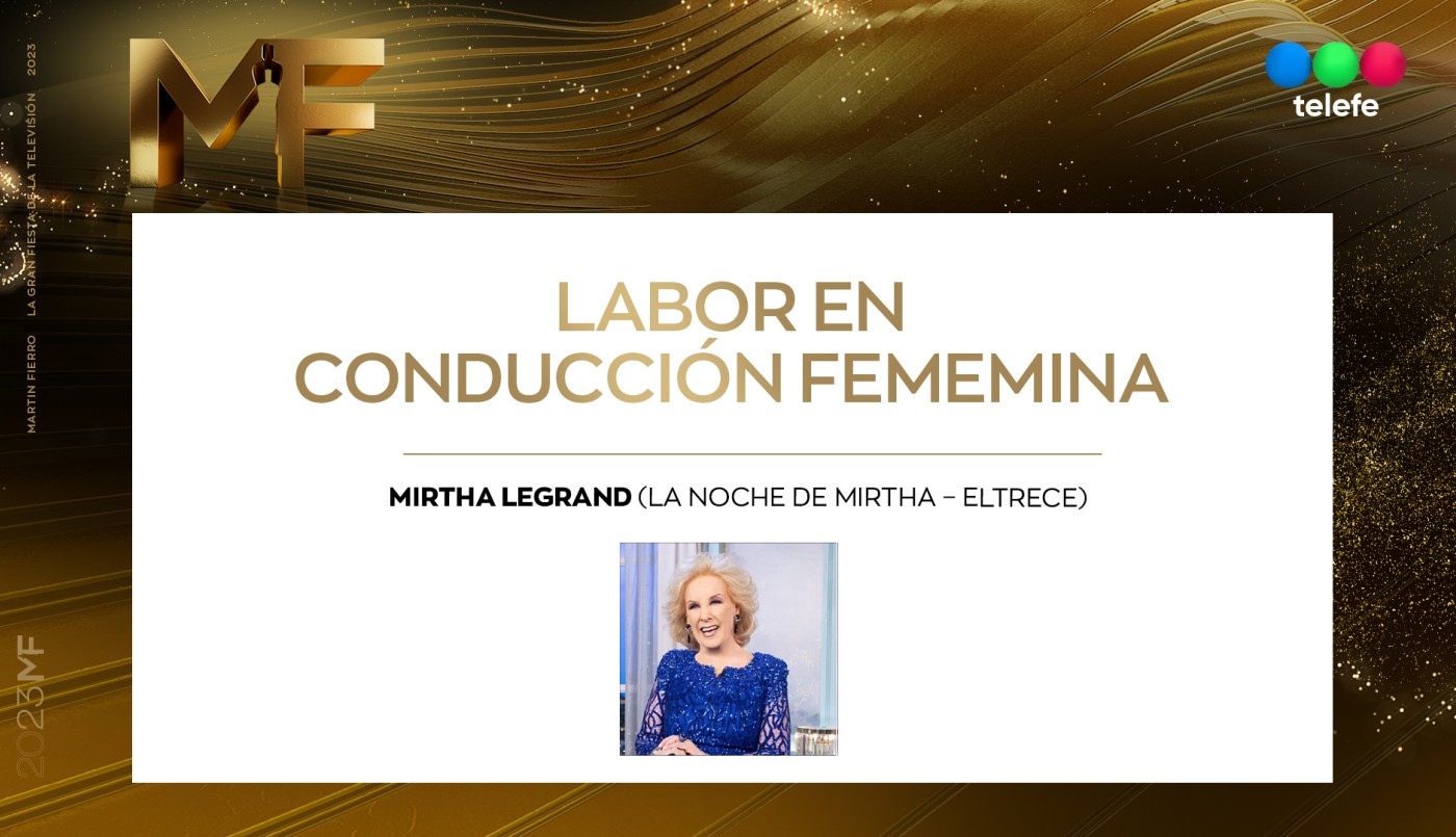 Mirtha Legrand: Labor Conducción Femenina | Ganadores