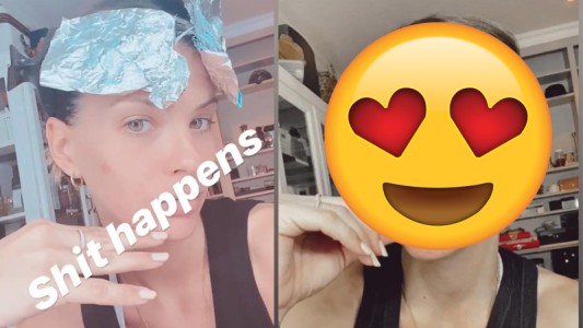 La China Suárez se tiñó el pelo sola