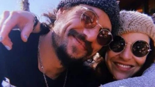 Daniel Osvaldo y Gianinna Maradona juntos en el partido de Boca