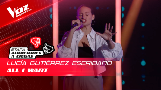 Lucía Gutiérrez Escribano - “All I Want” - Audiciones a Ciegas - La Voz Argentina 2022