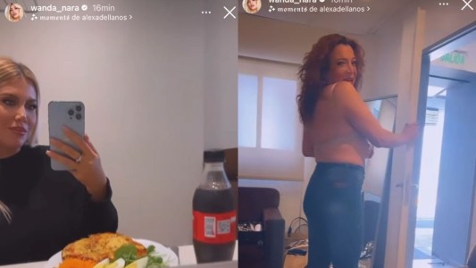El divertido cruce de Wanda Nara con Lizy Tagliani en la intimidad de su camarín