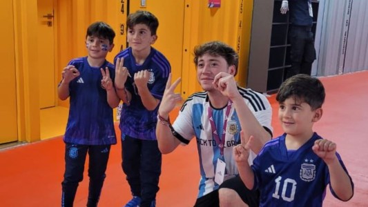 "Hagan así que va a salir 2-0": el encuentro de Paulo Londra con los hijos de Messi