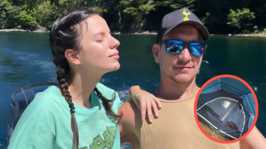 Nico Vázquez y Gime Accardi se fueron de vacaciones en carpa al sur argentino