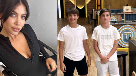 Wanda Nara llevó a sus hijos Benedicto y Constantino a los estudios de MasterChef Argentina