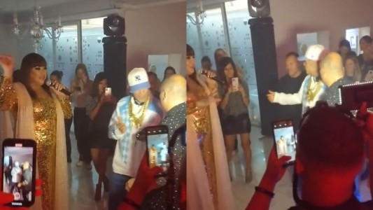 L-Gante llegó de sorpresa al cumpleaños de "Big Ari" en Berazategui