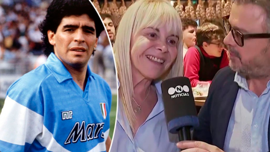 Claudia Villafañe Diego festeja cielo par todo Nápoles