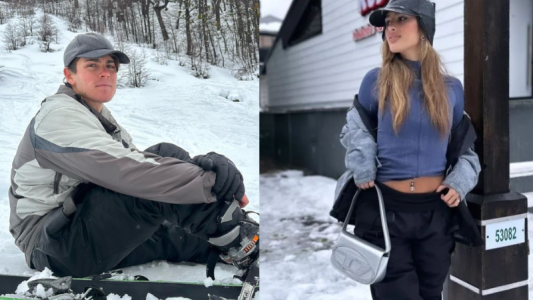 Marculi en Bariloche: Julieta Poggio y Marcos Ginocchio comparten un blanco paisaje