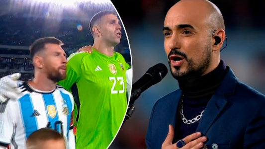 Abel Pintos la rompió con el Himno Nacional en Argentina - Ecuador