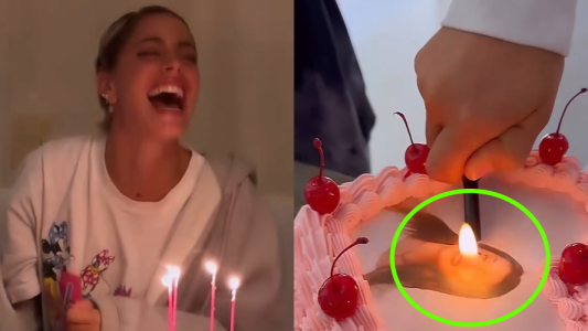 Tini Stoessel cumplio 27 anos el festejo íntimo y la torta fuego Lele Pons