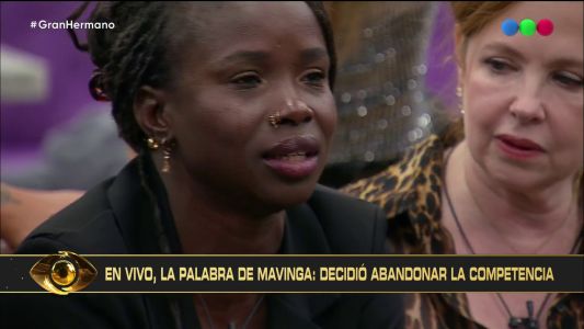 Jenny Mavinga no soportó la angustia y abandonó la casa de Gran Hermano por decisión propia
