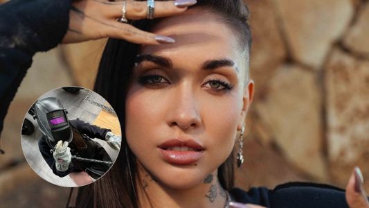 Manos a la obra: María Becerra agarró la soldadora y fabricó una reja para su perrita