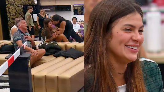 Fabio Agostini besó a Luana Fernández al lado de Franco Zunino