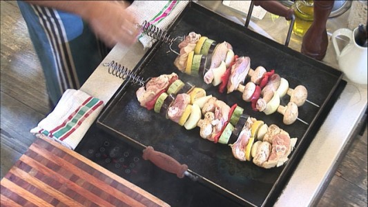 Brochette de pollo a la plancha