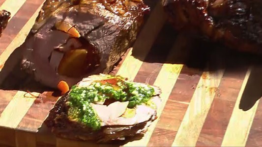 Colita de cuadril rellena con vegetales