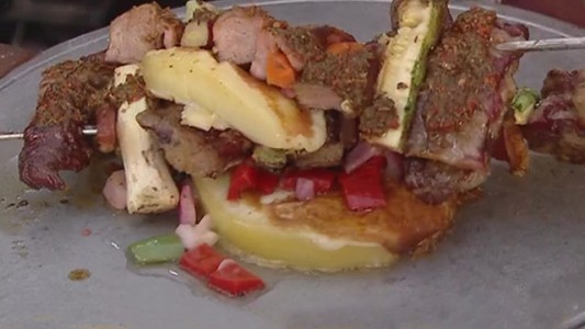 Cima a la espada con vegetales