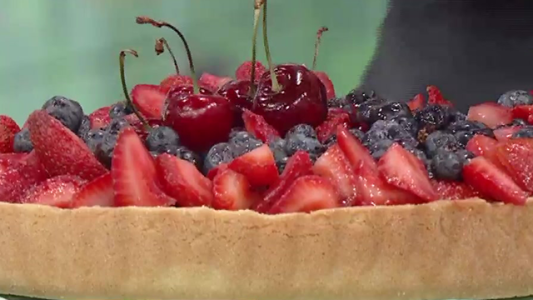 Tarta de frutas de estación