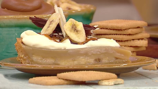 Tarta de banana y dulce de leche