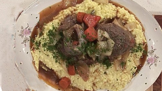 Osobuco con risotto milanés