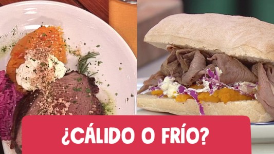 Dos versiones de cuadril con coleslaw y calabaza
