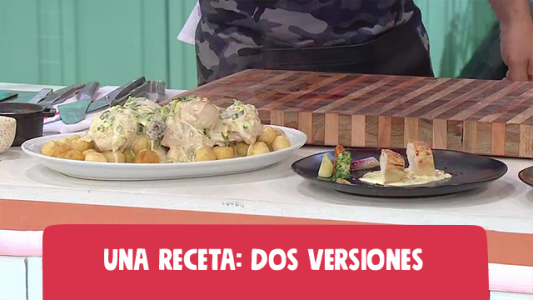 Pollo al verdeo en dos versiones